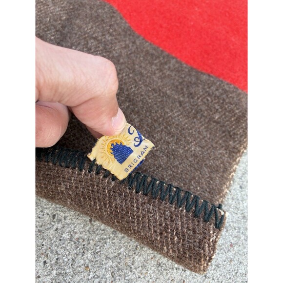 Vintage Southwest Baron Mills Point Blanket 64" x 81" 100% Wool Brown - Picture 7 of 9